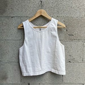 Los Angeles Apparel Garment Dye Crop Tank in Cream - size M